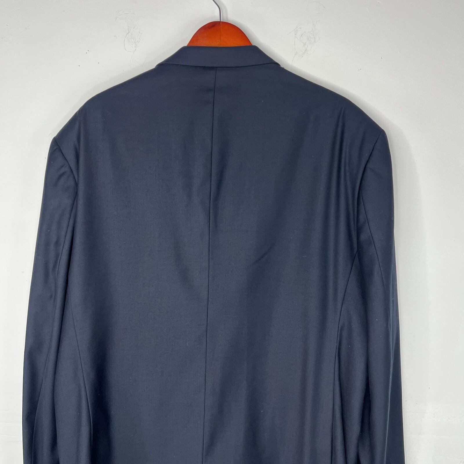 Vinci Men Suit 50XL Pants 45XLx33 Navy Blue Notch Lapel Designed In Italy 2PC