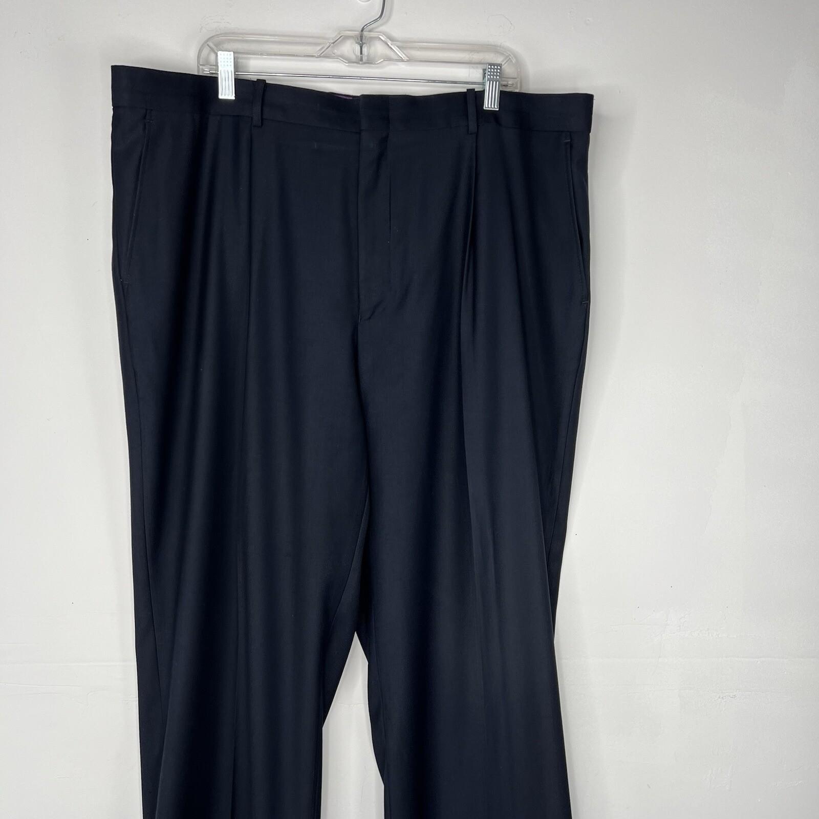 Vinci Men Suit 50XL Pants 45XLx33 Navy Blue Notch Lapel Designed In Italy 2PC