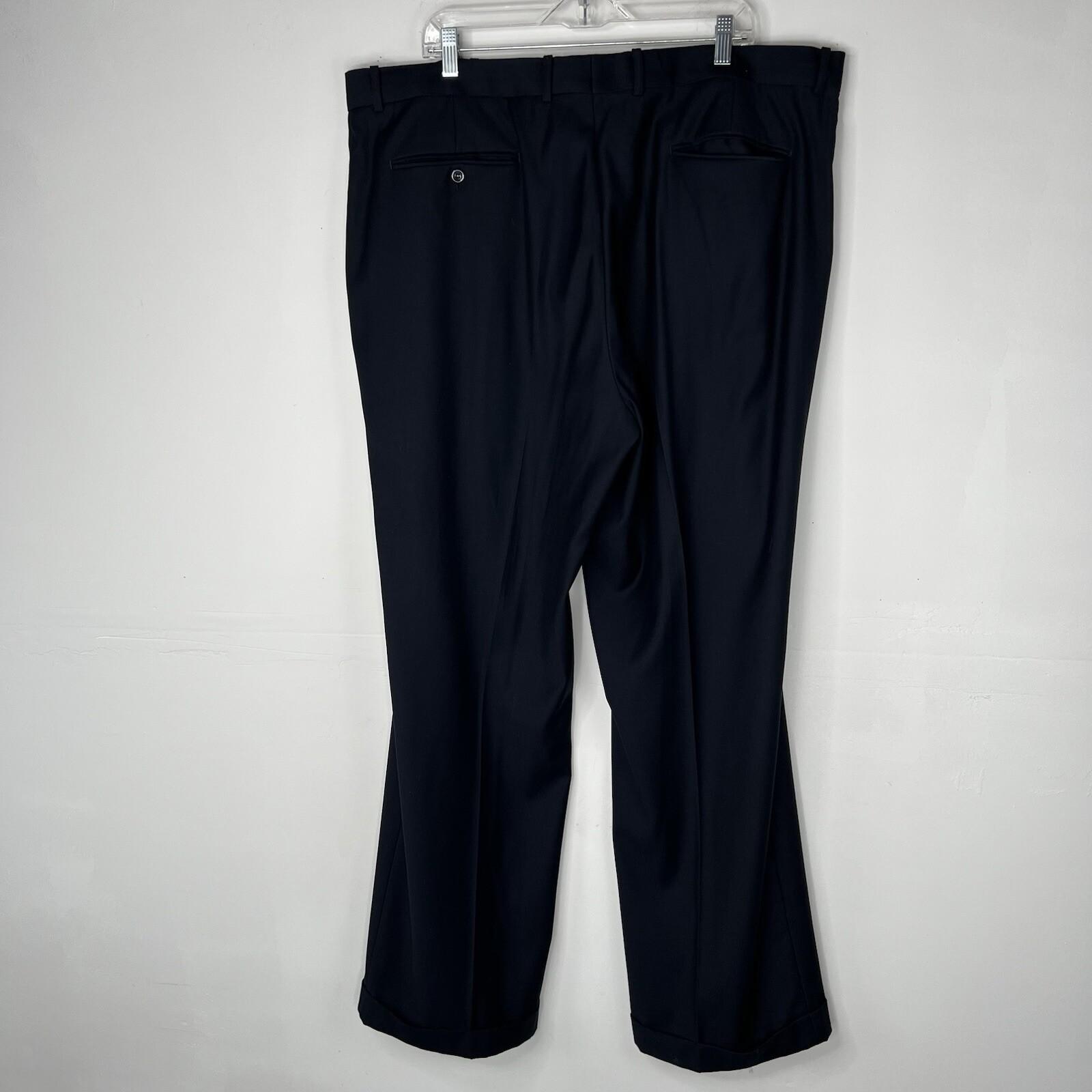 Vinci Men Suit 50XL Pants 45XLx33 Navy Blue Notch Lapel Designed In Italy 2PC