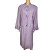 Adele Simpson Vintage Linen Blend Dress 14 Purple Classic Long Sleeves Pockets