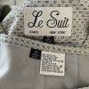 New LE SUIT 2PC Silver Blue Acetate Metallic Blend Collarless Skirt Suit SZ 12