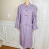 Adele Simpson Vintage Linen Blend Dress 14 Purple Classic Long Sleeves Pockets