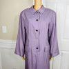 Adele Simpson Vintage Linen Blend Dress 14 Purple Classic Long Sleeves Pockets