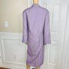 Adele Simpson Vintage Linen Blend Dress 14 Purple Classic Long Sleeves Pockets