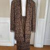 Lily &Taylor Sapphire Collection Metallic Lace Skirt Suit 22 Brown Open Front