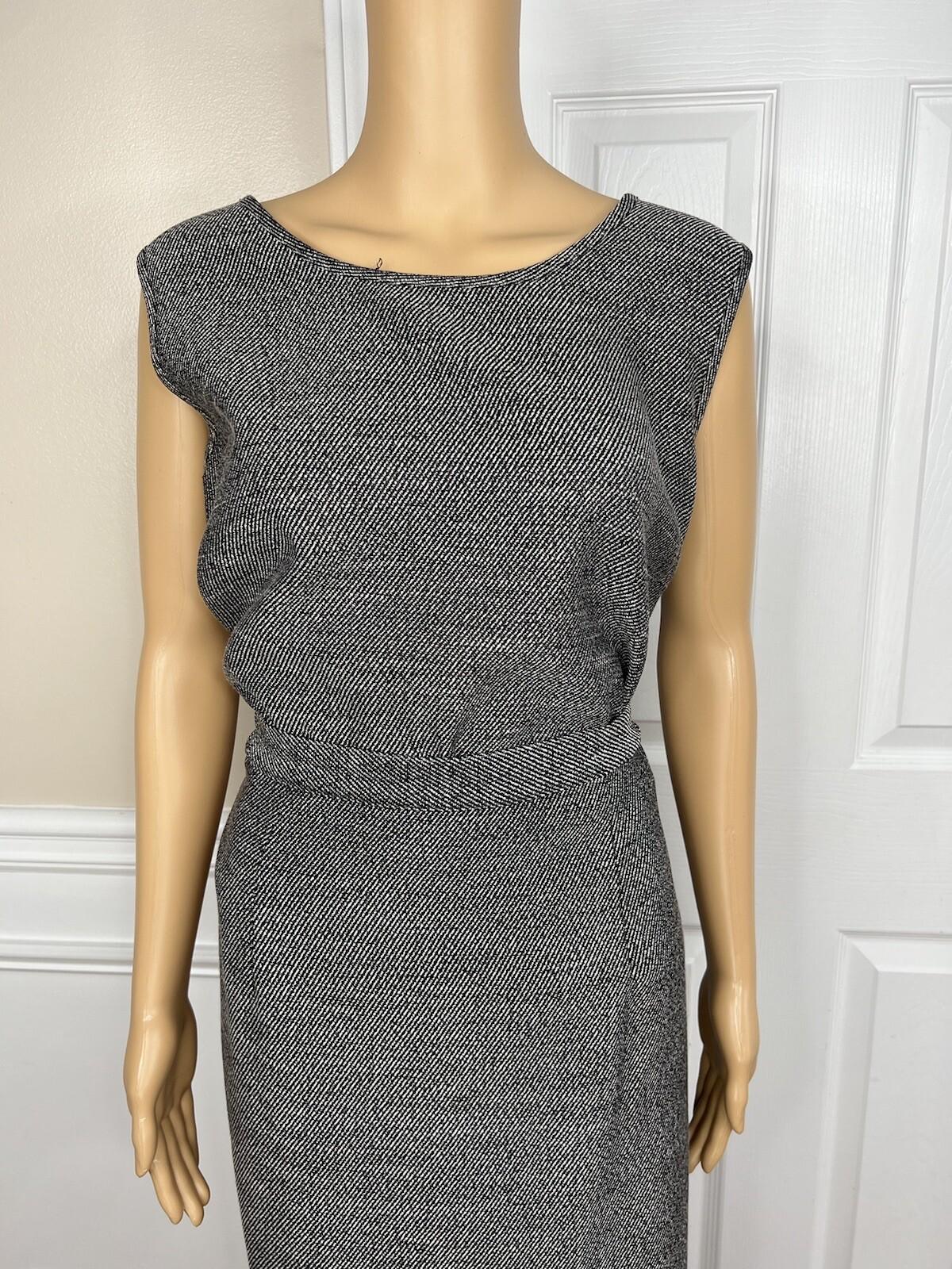 Carissimo Polyester Viscose Faux Fur Skirt Suit Top 14 Black White  Cocktail 3PC