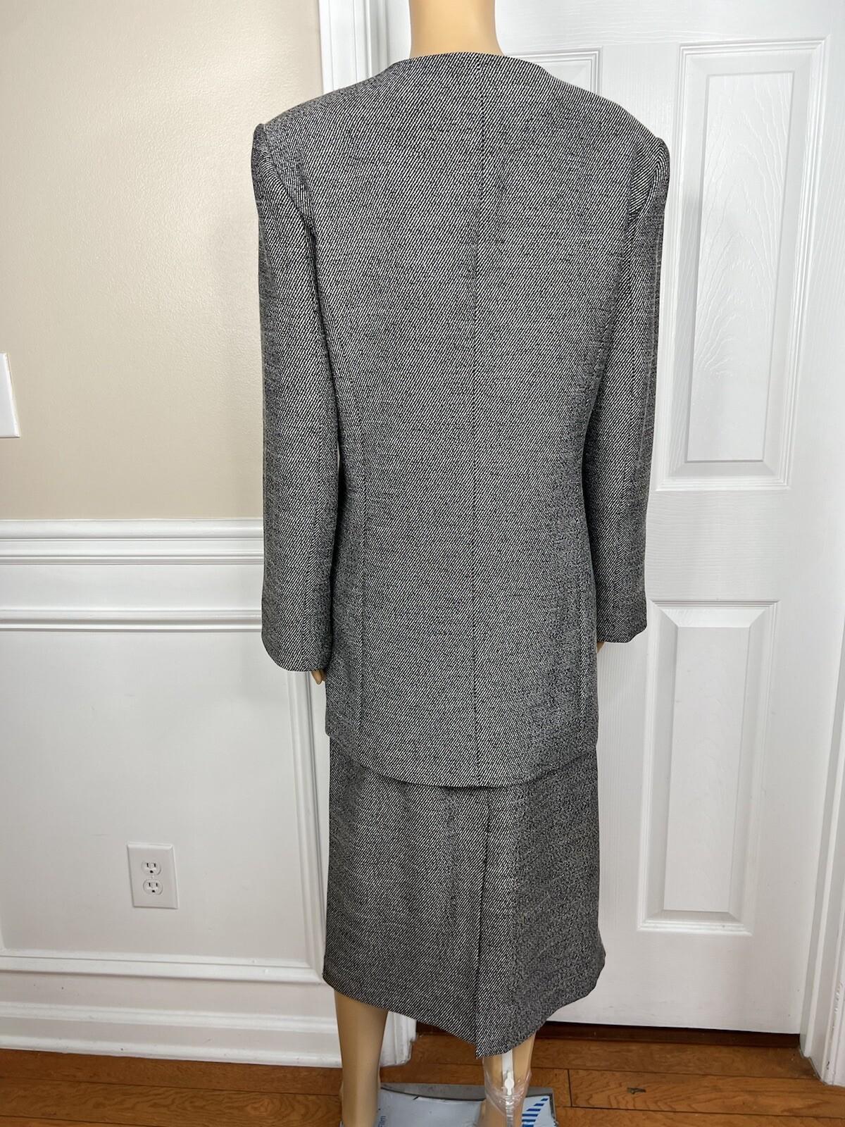 Carissimo Polyester Viscose Faux Fur Skirt Suit Top 14 Black White  Cocktail 3PC