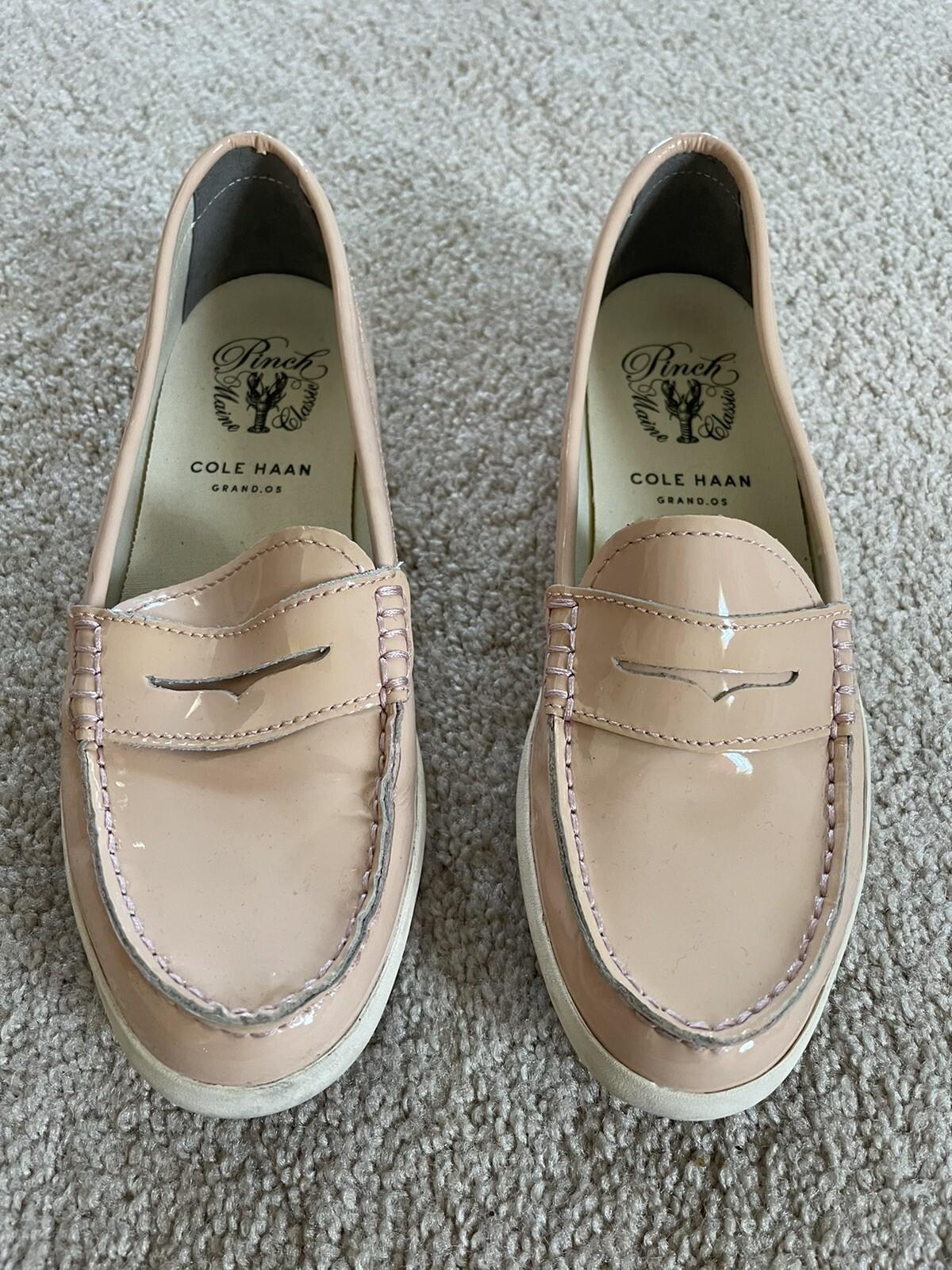 COLE HAAN Grand.OS Pinch Maine Classic Women Pink Leather Loafer Shoe 7B