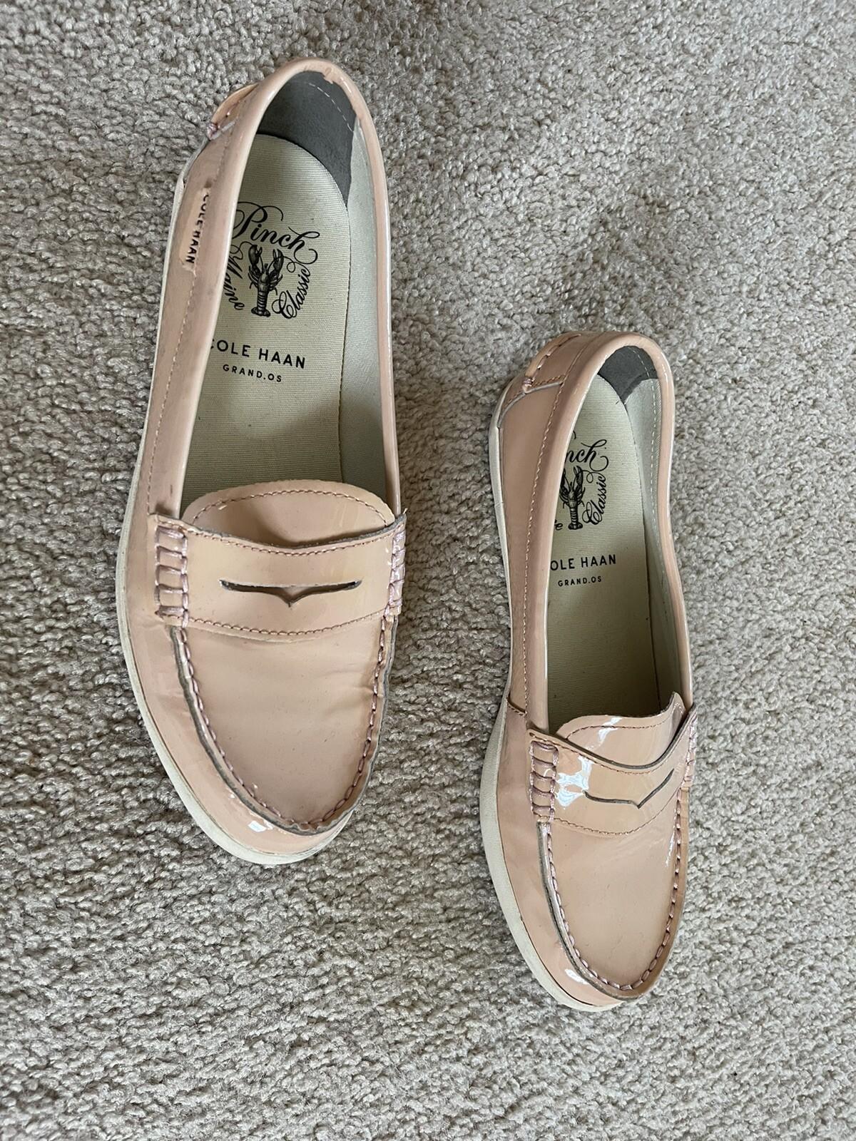 COLE HAAN Grand.OS Pinch Maine Classic Women Pink Leather Loafer Shoe 7B