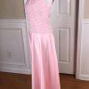 10-3577.jpg TADASHI Women Vintage Maxi Nylon Lycra Pink Sleeveless Formal Dress Size L