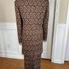 Lily &Taylor Sapphire Collection Metallic Lace Skirt Suit 22 Brown Open Front