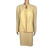 10-3585.jpg LE SUIT 3PC Butter Yellow Polyester Lined Cocktail Skirt Suit Size 16P