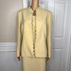 10-3587.jpg LE SUIT 3PC Butter Yellow Polyester Lined Cocktail Skirt Suit Size 16P