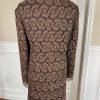 Lily &Taylor Sapphire Collection Metallic Lace Skirt Suit 22 Brown Open Front