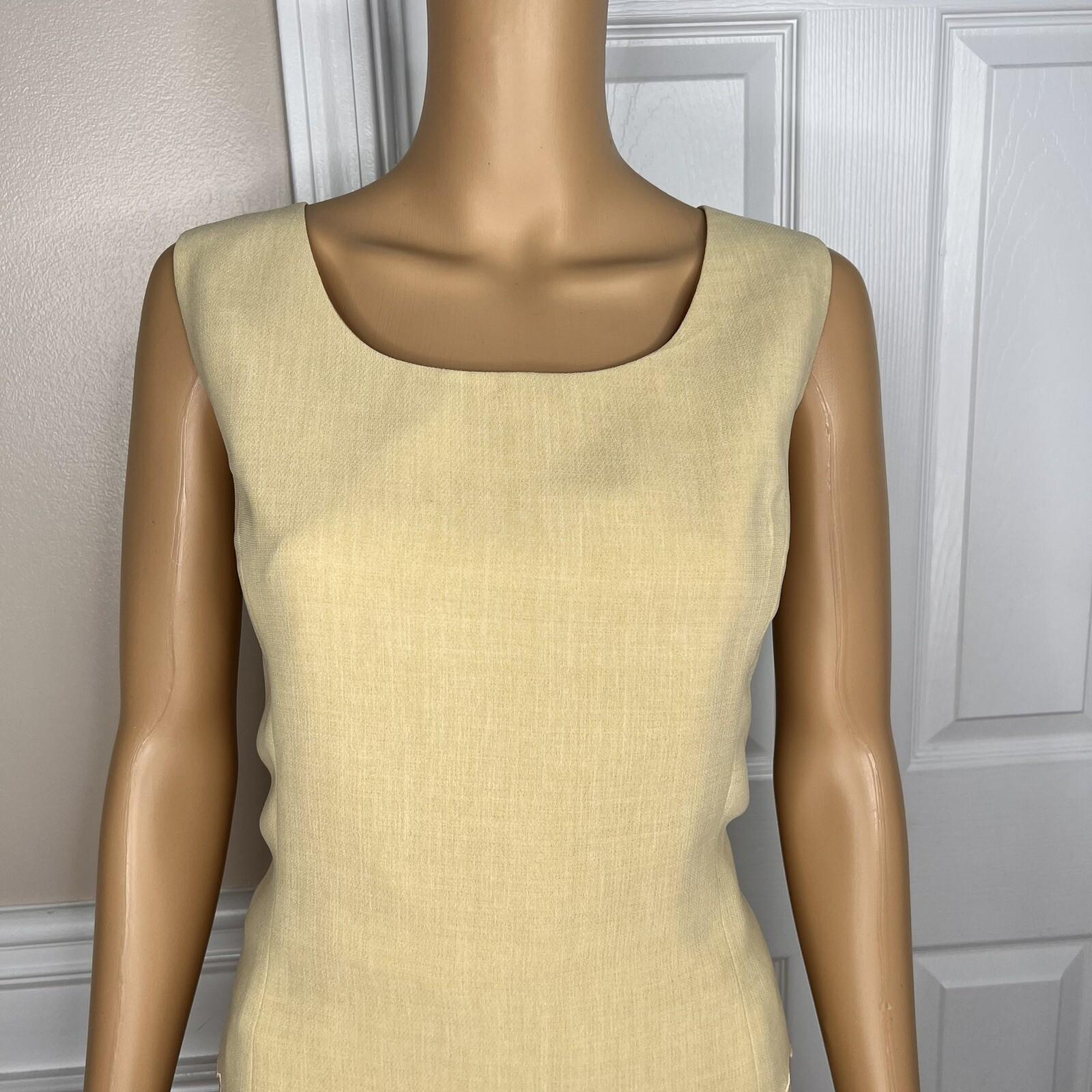 10-3590.jpg LE SUIT 3PC Butter Yellow Polyester Lined Cocktail Skirt Suit Size 16P