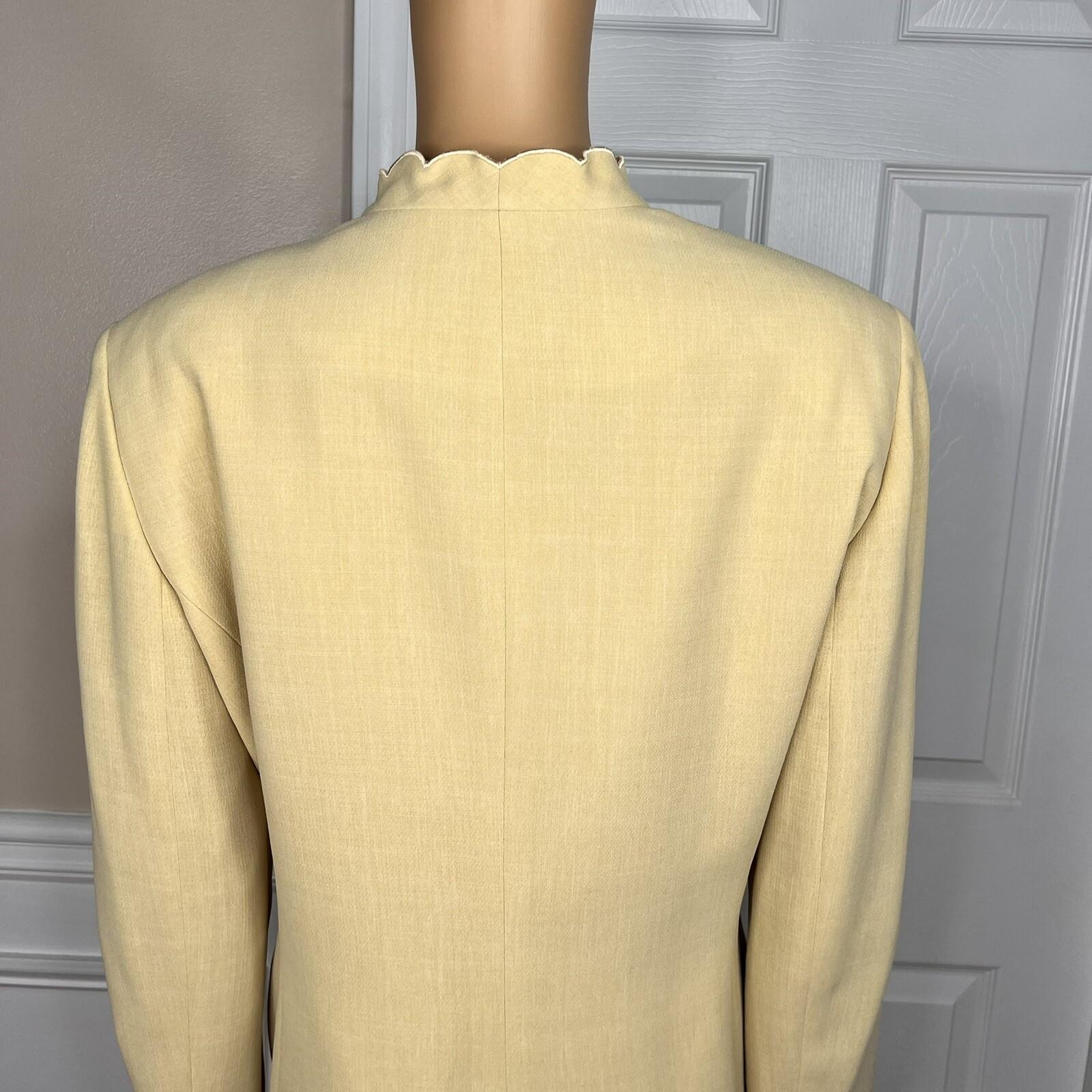 10-3595.jpg LE SUIT 3PC Butter Yellow Polyester Lined Cocktail Skirt Suit Size 16P
