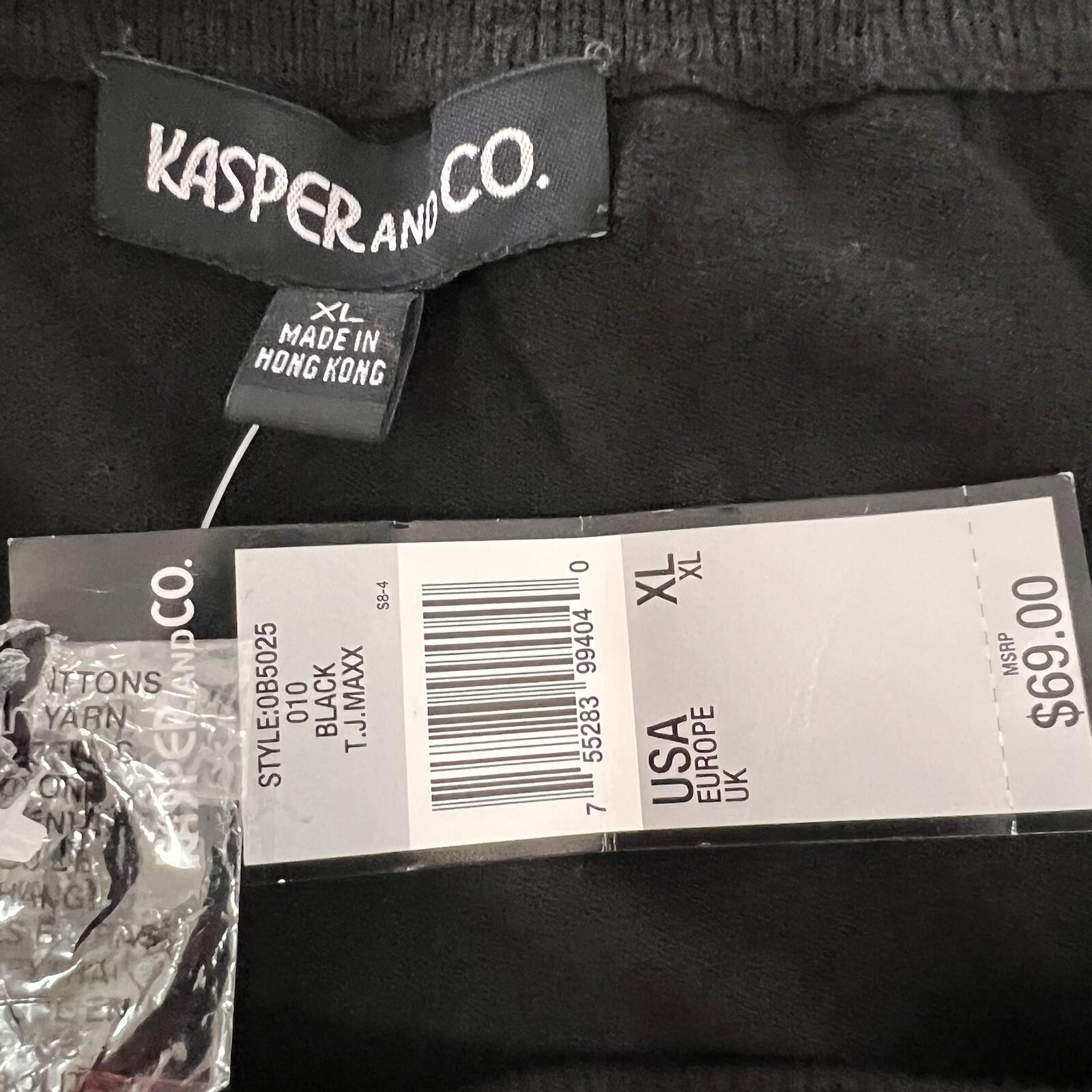 New KASPER AND CO Women Black Knit Stretch Cocktail Skirt Size XL