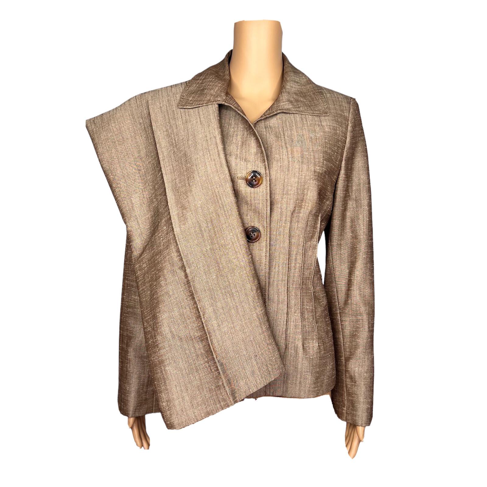 KASPER Women 2PC Brown Polyester Lined Career Pant Suit Size 8