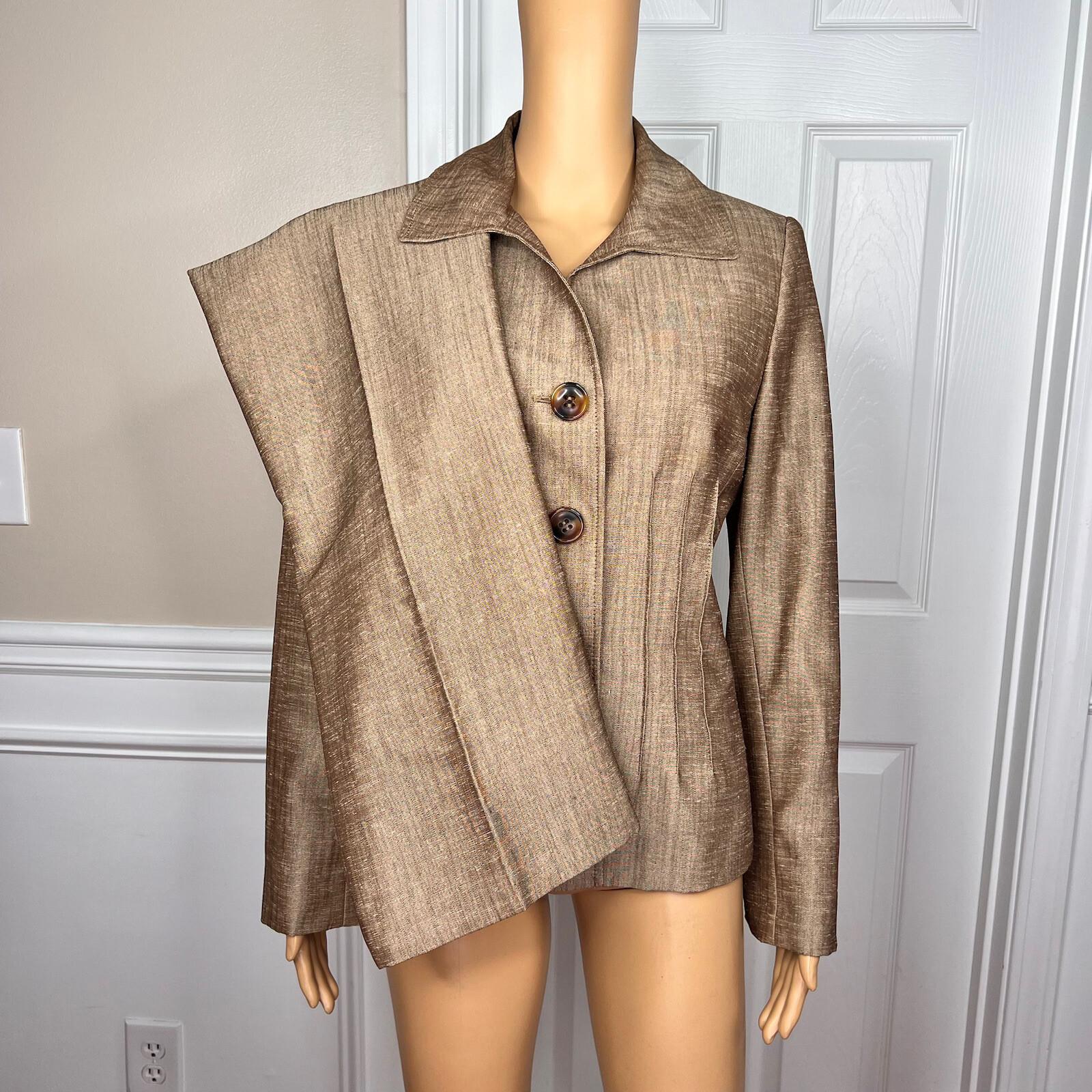 KASPER Women 2PC Brown Polyester Lined Career Pant Suit Size 8