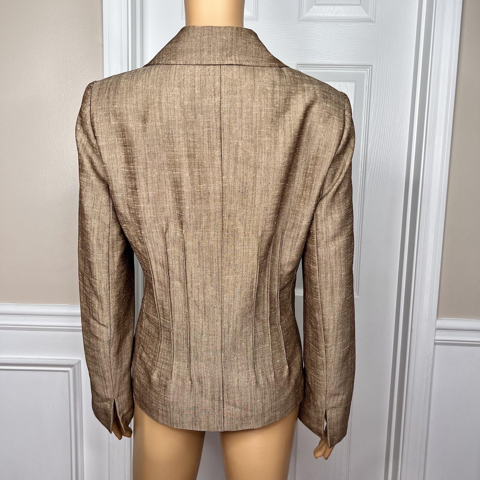 KASPER Women 2PC Brown Polyester Lined Career Pant Suit Size 8