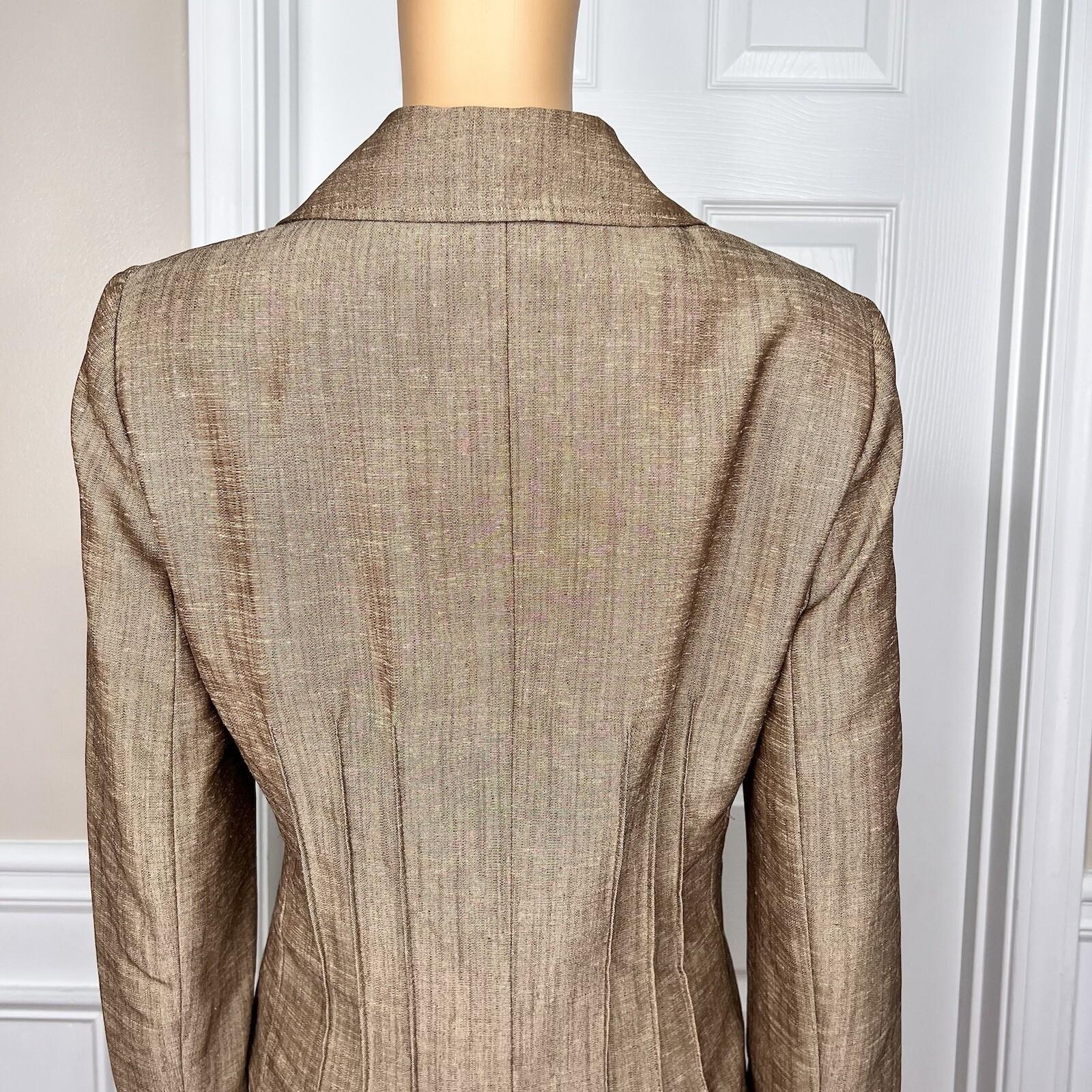 KASPER Women 2PC Brown Polyester Lined Career Pant Suit Size 8