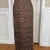 Lily &Taylor Sapphire Collection Metallic Lace Skirt Suit 22 Brown Open Front