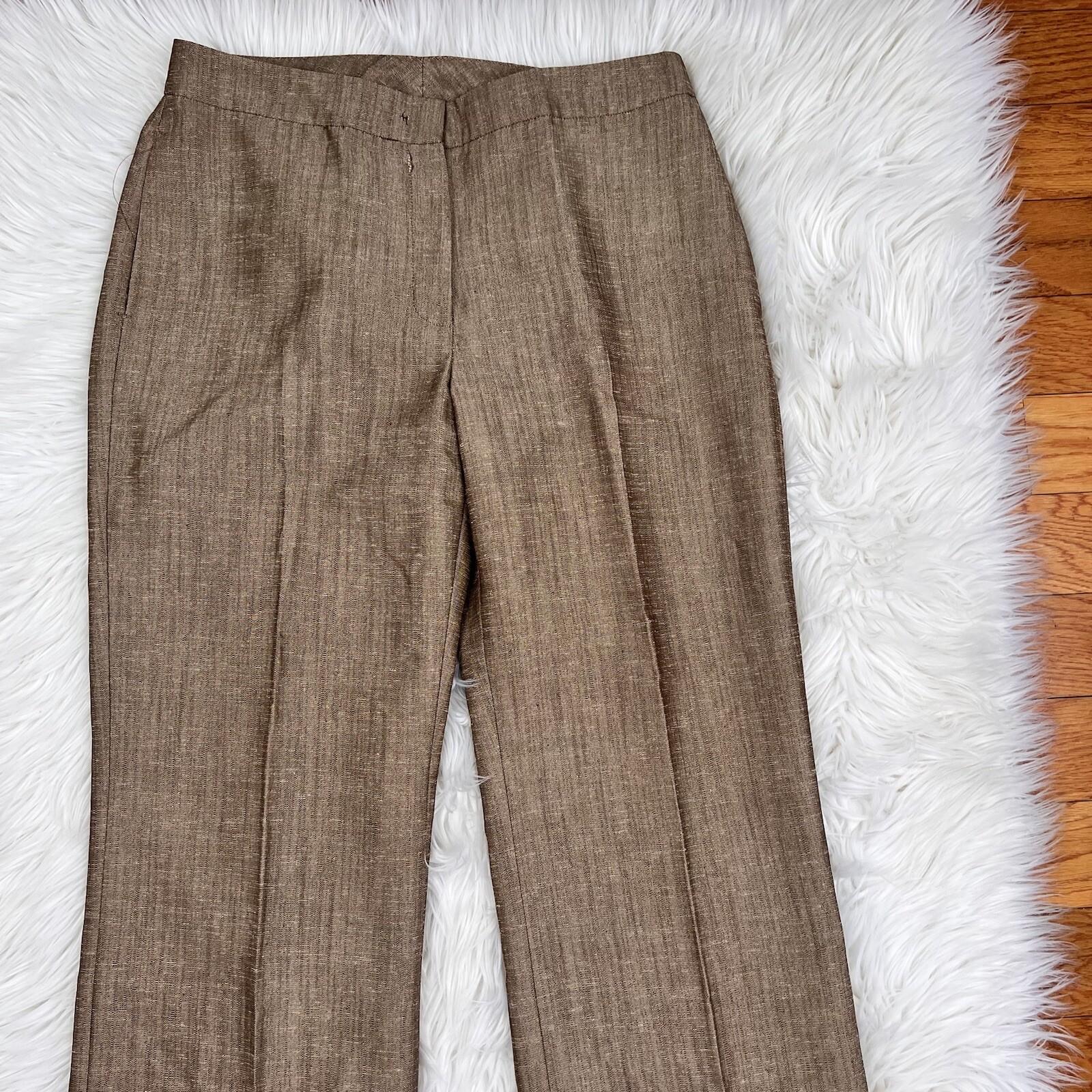 KASPER Women 2PC Brown Polyester Lined Career Pant Suit Size 8