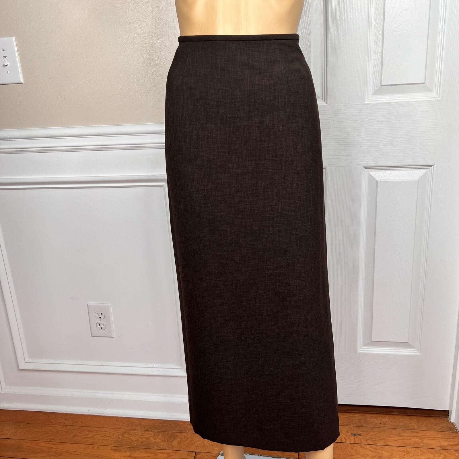 KASPER 3PC Brown Gold Beige Tweed Polyester Lined Cocktail Skirt Suit Top Size 6