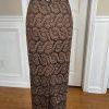 Lily &Taylor Sapphire Collection Metallic Lace Skirt Suit 22 Brown Open Front