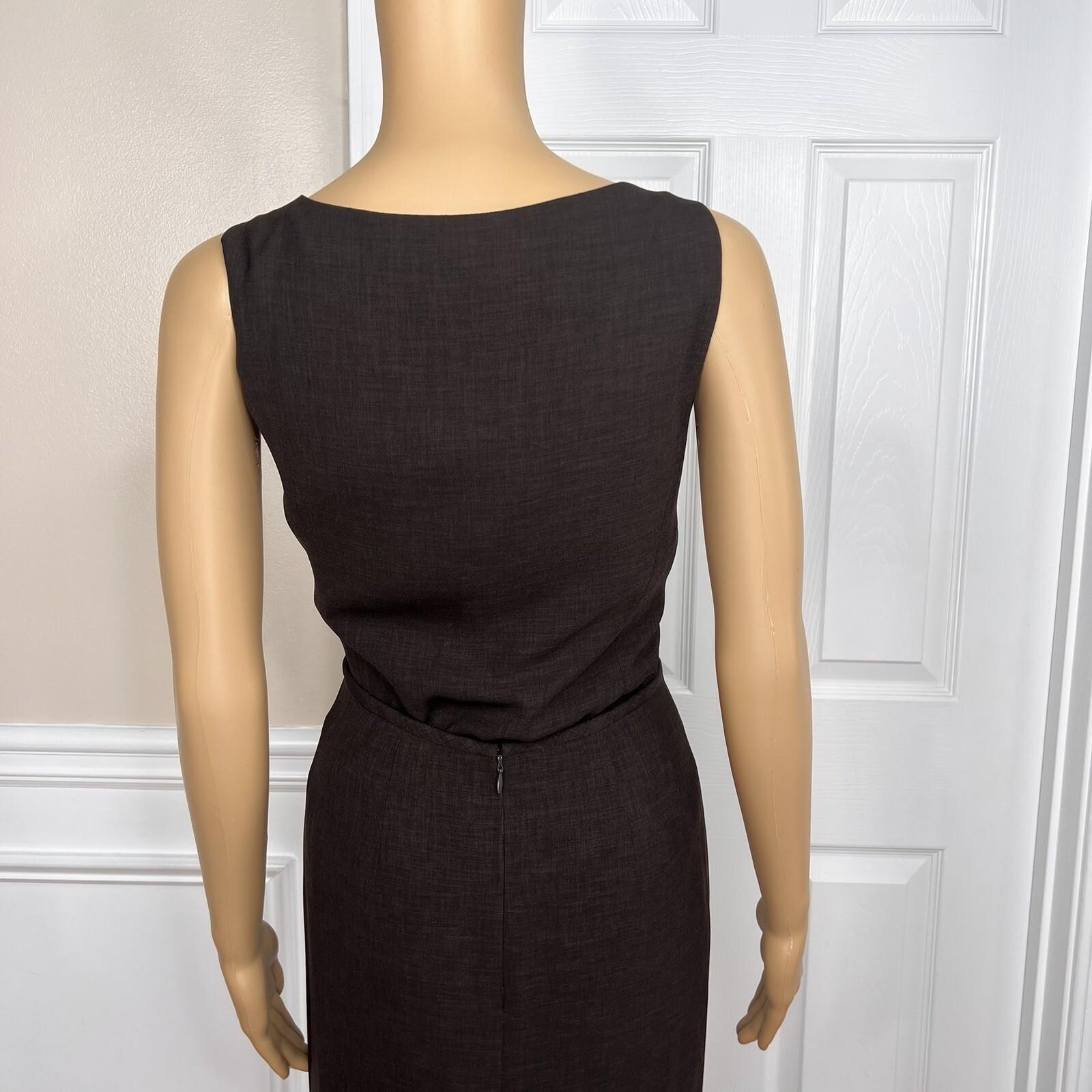 KASPER 3PC Brown Gold Beige Tweed Polyester Lined Cocktail Skirt Suit Top Size 6