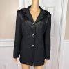 MOSHITA COUTURE Women 1PC Black Beaded Polyester Lined Blazer Size 16