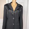 MOSHITA COUTURE Women 1PC Black Beaded Polyester Lined Blazer Size 16