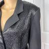 MOSHITA COUTURE Women 1PC Black Beaded Polyester Lined Blazer Size 16