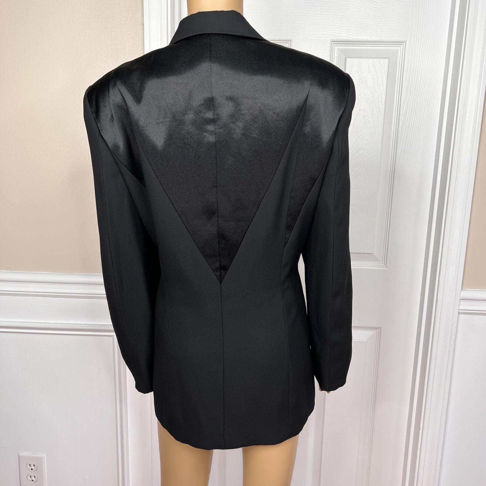 MOSHITA COUTURE Women 1PC Black Beaded Polyester Lined Blazer Size 16