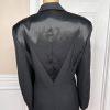 MOSHITA COUTURE Women 1PC Black Beaded Polyester Lined Blazer Size 16