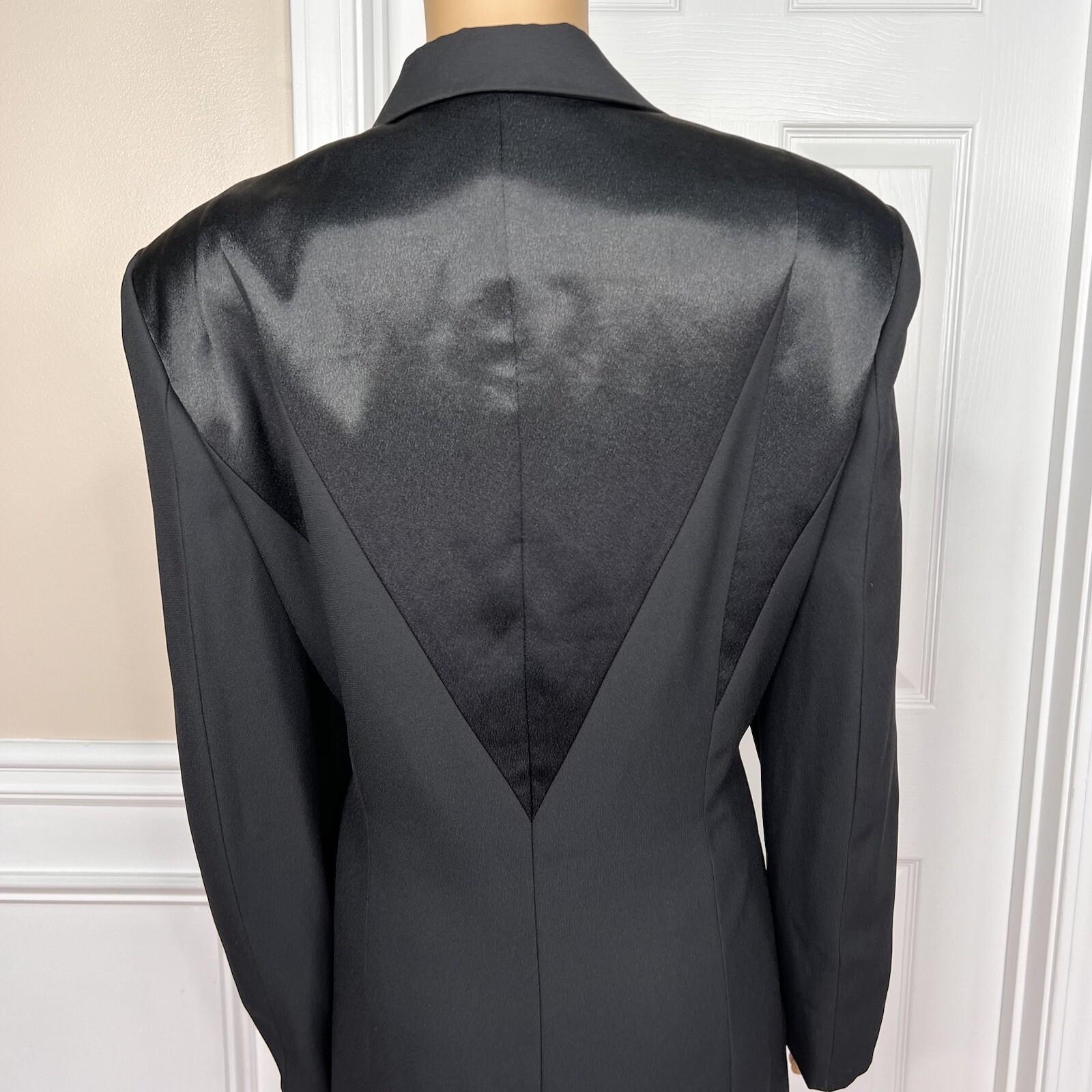 MOSHITA COUTURE Women 1PC Black Beaded Polyester Lined Blazer Size 16