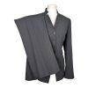 New EMILY 2PC Black Striped Polyester Viscose Stand Up Collar Pant Suit Size 8