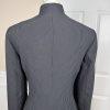 New EMILY 2PC Black Striped Polyester Viscose Stand Up Collar Pant Suit Size 8