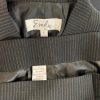 New EMILY 2PC Black Striped Polyester Viscose Stand Up Collar Pant Suit Size 8
