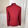 OSCAR DELLA RENTA Women Viscose Wool Stretch Lined Leather Trim Blazer Size 12