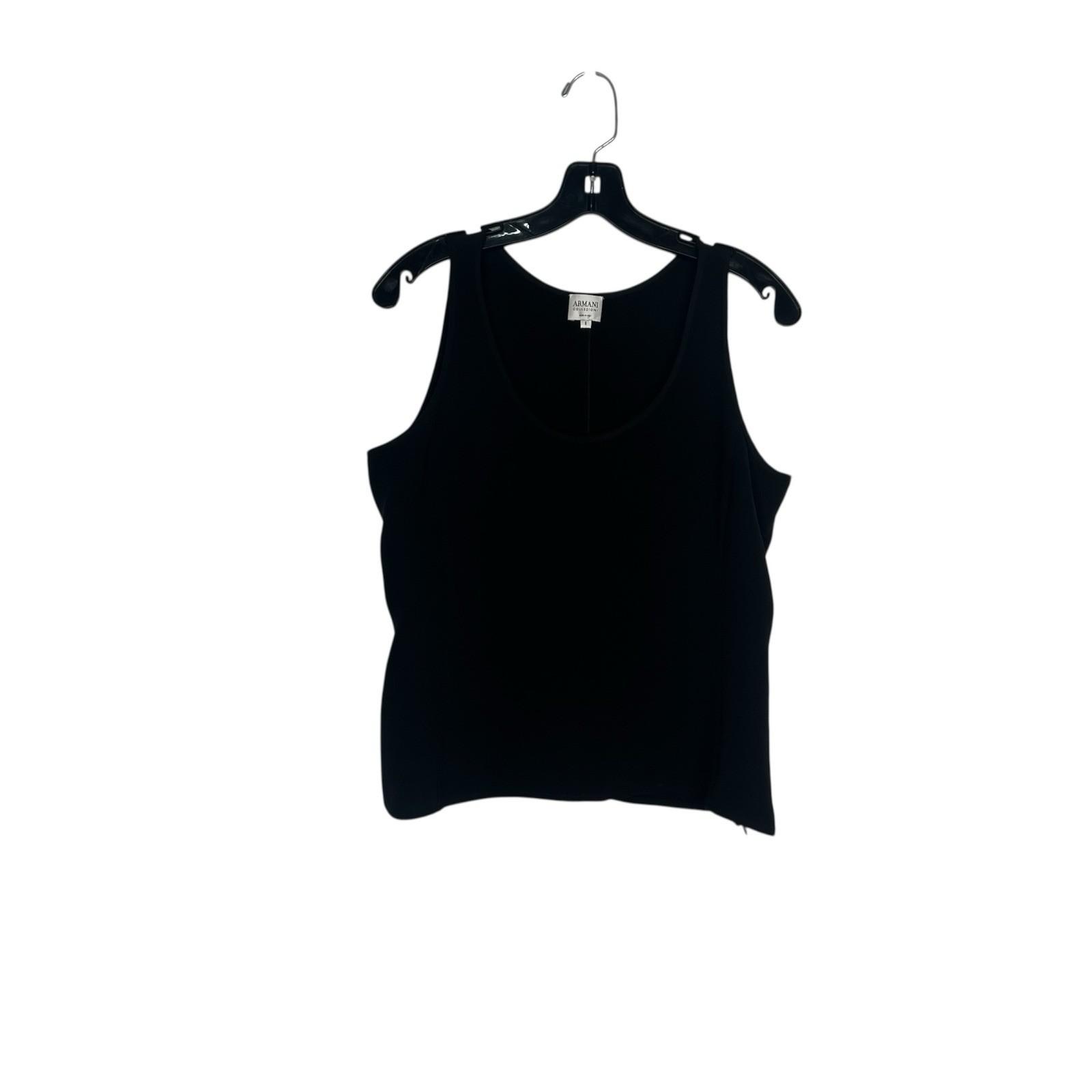 Armani Collezioni Women Silk Sleeveless Tank Top Blouse Size 10 Black Side Zip