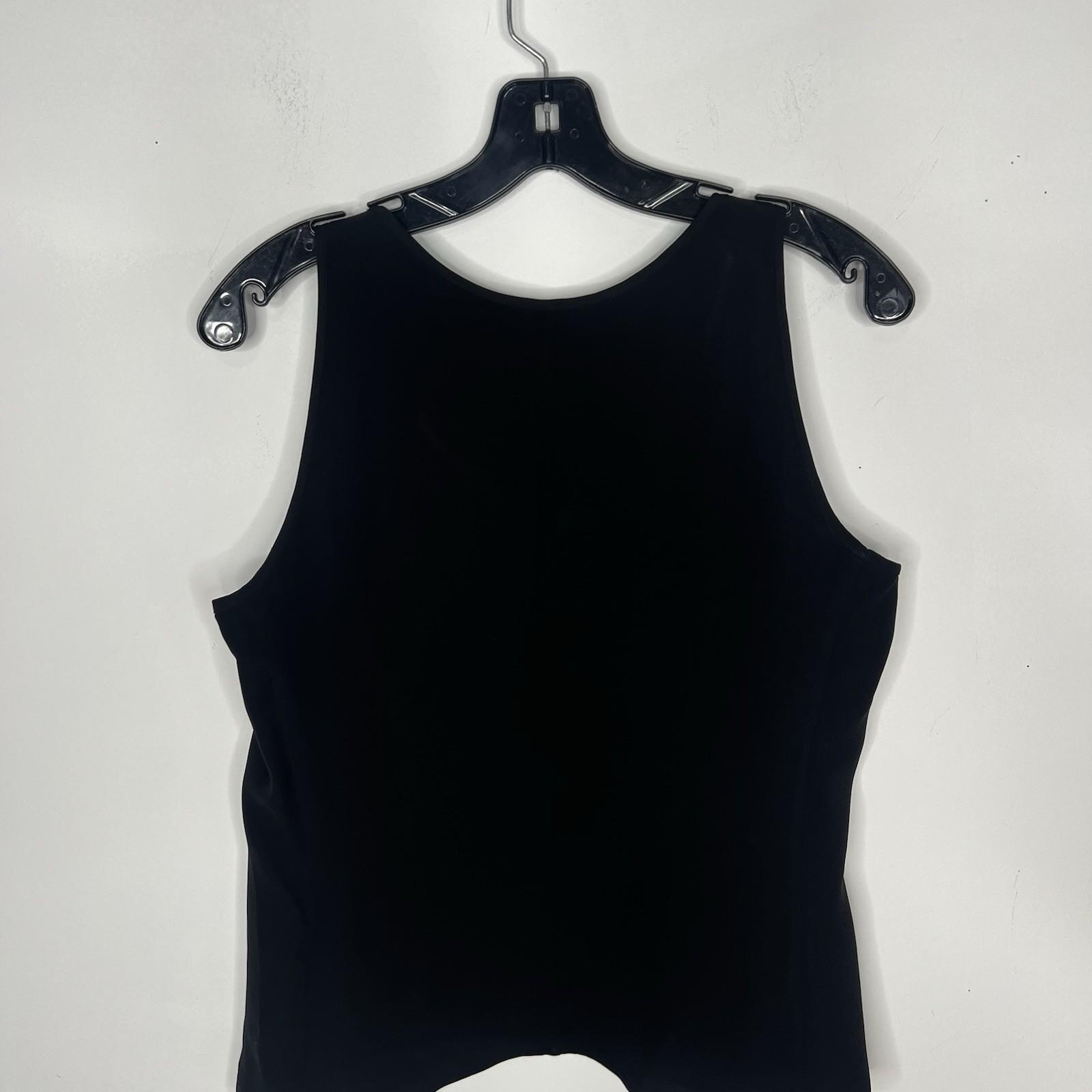 Armani Collezioni Women Silk Sleeveless Tank Top Blouse Size 10 Black Side Zip