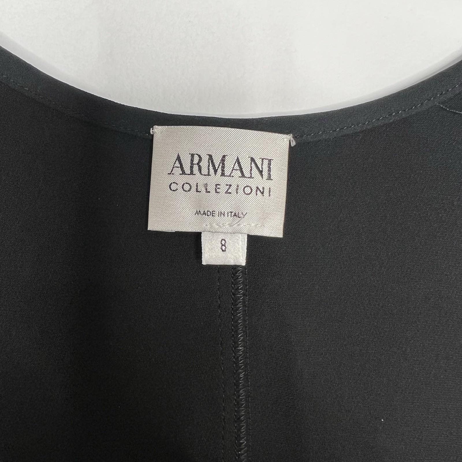 Armani Collezioni Women Silk Sleeveless Tank Top Blouse Size 10 Black Side Zip