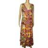 Ashro Polyester Maxi Dress Size M V Neck Sleeveless Floral Multicolor Layered