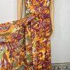 Ashro Polyester Maxi Dress Size M V Neck Sleeveless Floral Multicolor Layered