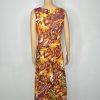 Ashro Polyester Maxi Dress Size M V Neck Sleeveless Floral Multicolor Layered