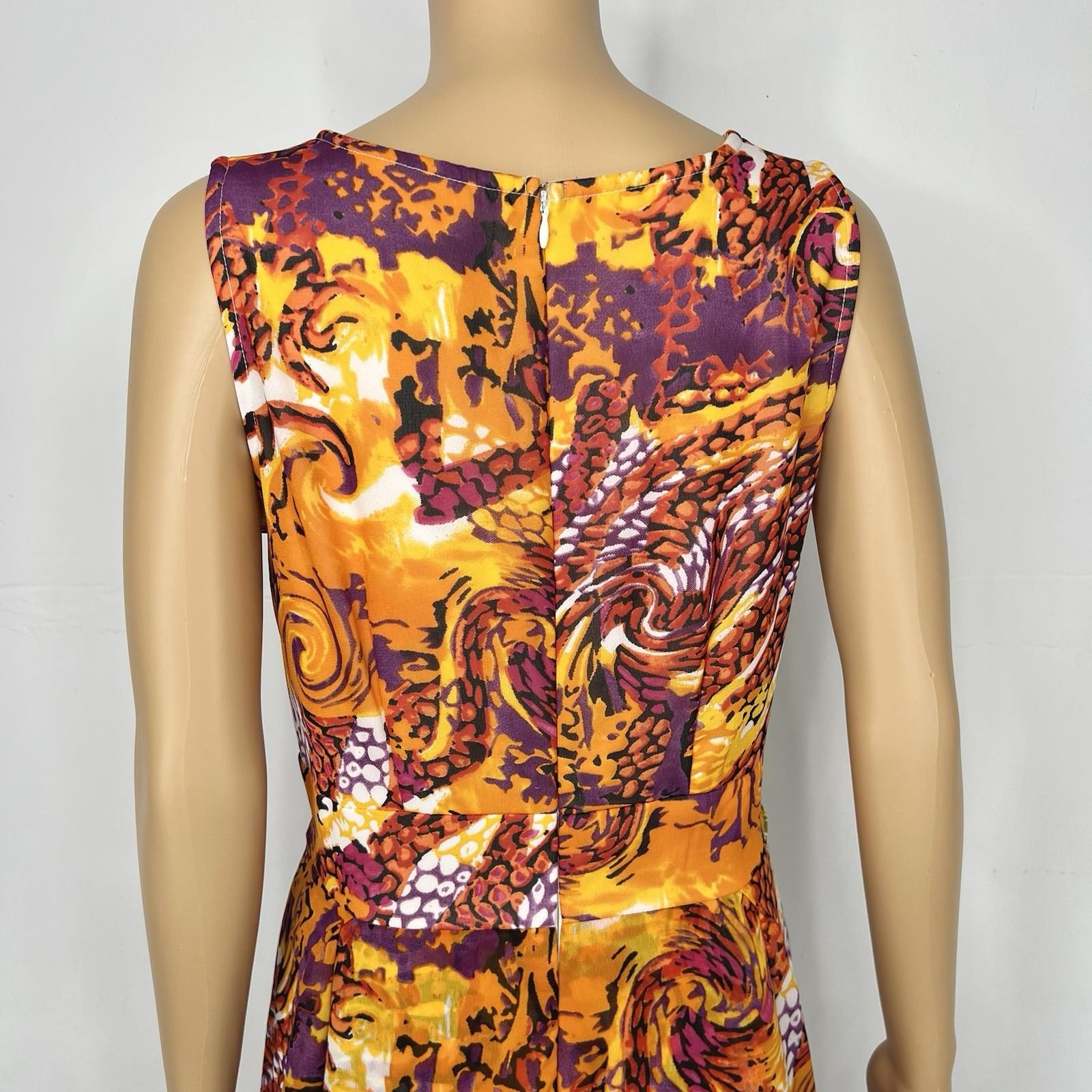 Ashro Polyester Maxi Dress Size M V Neck Sleeveless Floral Multicolor Layered