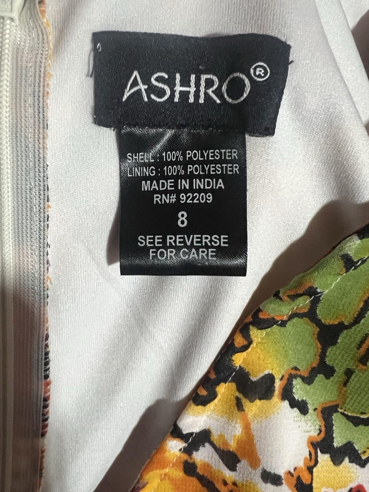 Ashro Polyester Maxi Dress Size M V Neck Sleeveless Floral Multicolor Layered