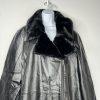 Jessica London Leather Jacket 22W 2 in 1 Removable Faux Collar Full Zip Chic