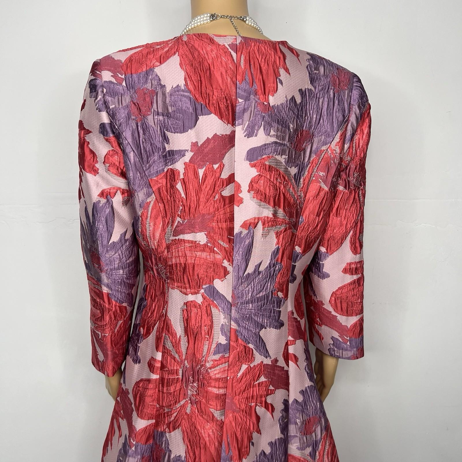 New Dorinda Clark Cole Dress Suit Coat Set 10 Violet Jacquard Rhinestone Party